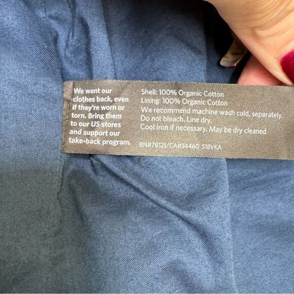 Eileen Fisher Hand Printed Organic Cotton Indigo Jacket S - Picture 4 of 5